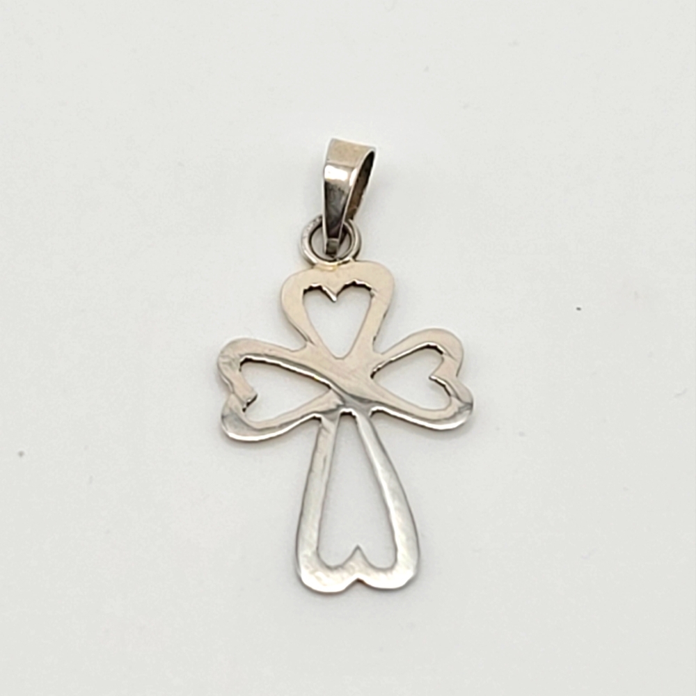 Sterling Silver .925 Cross Pendant (1in Long)